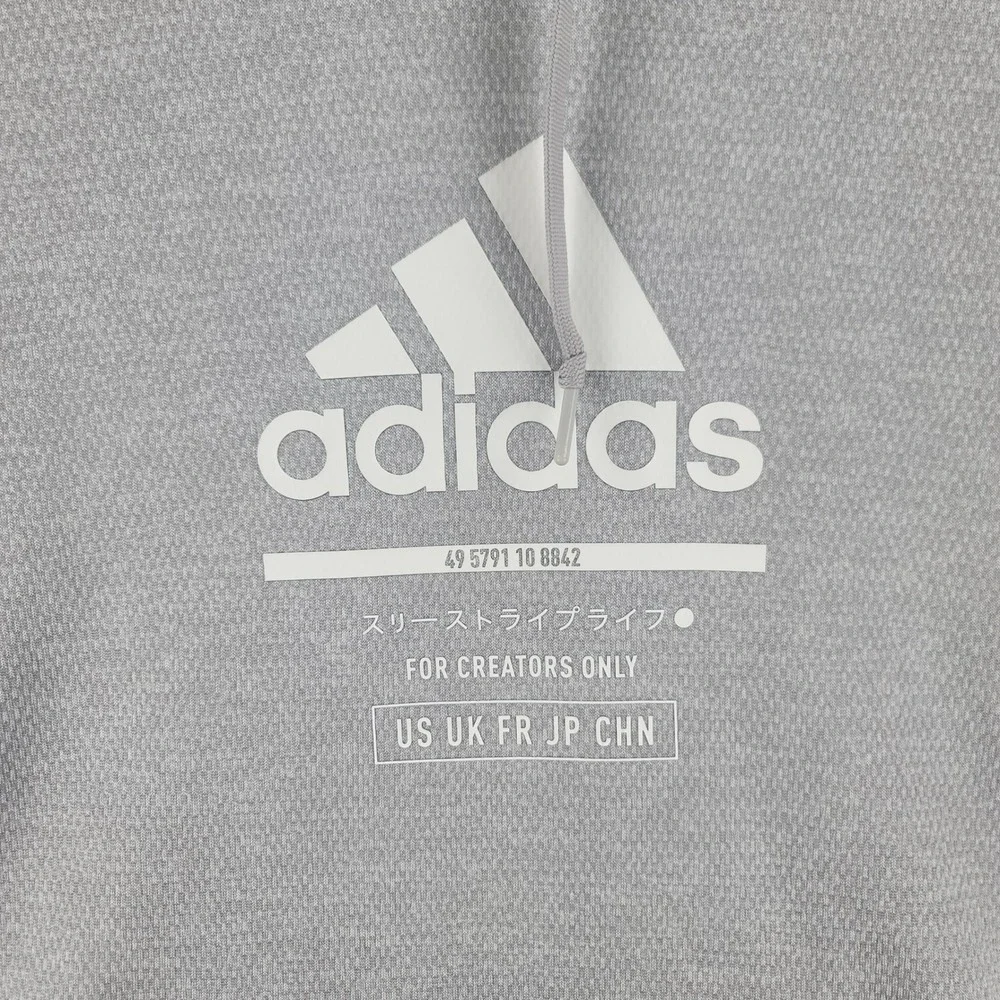 Adidas Hoodie Mens Small Gray Climawarm Pullover Creators Only Graphic DH9075